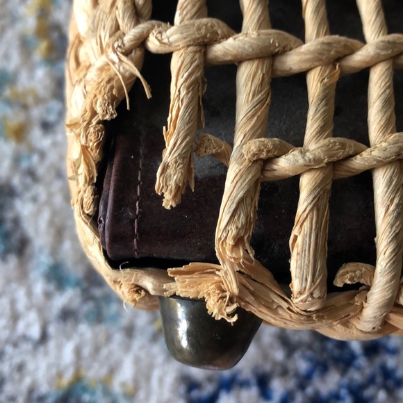 Vintage unique straw top handle bag - Picture 4 of 7